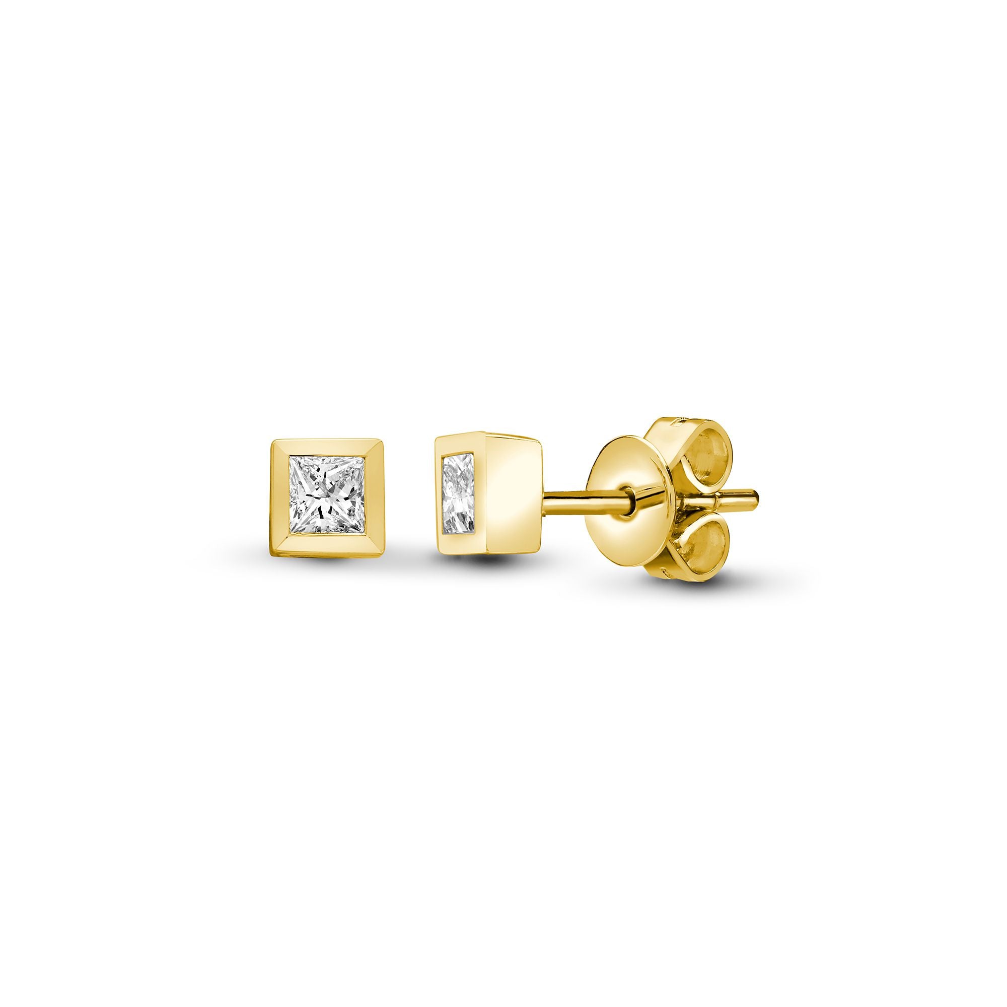 18ct Yellow Gold 30pts Natural Diamond Earrings